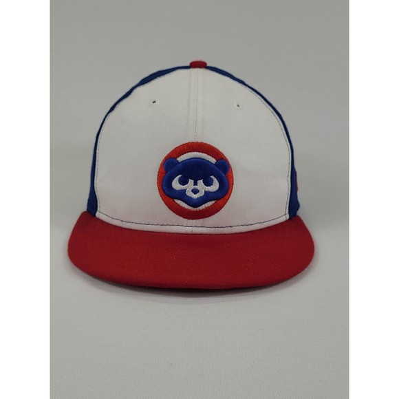 Chicago Cubs -fitted New Era‎ Cooperstown Edition Baseball Hat Bear Logo sz 7 - Picture 1 of 7